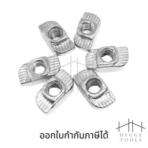 T Nut น็อตอลูมิเนียมน็อตชุด10ชิ้น น็อตใส่ราง T-Nut ทีนัท น๊อตอลูมิเนียม น็อตใส่รางทีแทรค