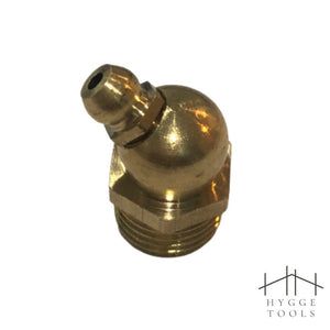 หัวอัดจารบีทองเหลือง 1/4" (2 หุน) แบบตรงและงอ 45° สำหรับงานหล่อลื่น Brass, Angle, Grease Nipple