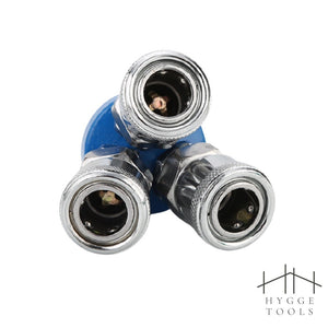 ข้อต่อลม ข้อต่อคอปเปอร์ ข้อต่อสวมเร็ว Quick Copper Multi Socket แบบฐานตรง แบบฐานกลม 2ทาง 3ทาง 2 3 4 5 หัว คอปเปอร์