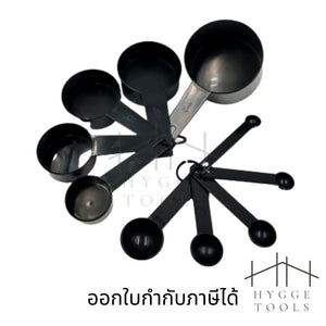 ชุดช้อนตวงเบเกอรี่ ชุดช้อนตวงเบเกอรี่ 5 ชิ้น สำหรับตวงอาหาร แบบพลาสติก สีดำ 10 ชิ้น