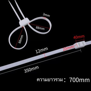 กุญแจมือสาย Cable Ties (เคเบิ้ลไทร์รัดข้อมือ) กุญแจมือตํารวจ พลาสติกยืดหยุ่น สายไนลอน PA66
