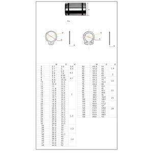 แหวนล็อคนอก เหล็กชุบดำ(10ตัว/แพ็ค) แหวนล็อคเพลา External Circlips Retaining Ring