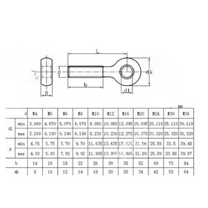 อายโบลท์ EYE BOLT(1ชิ้น) สกรูห่วง สแตนเลส SUS304 M8 ไซส์ M8*30-M8*110