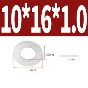 แหวนอีแปะไนลอน M3-M12 (10 ชิ้น) แหวนรองน็อตพลาสติกแข็ง ทนทาน ไม่ใช่ยาง ป้องกันการกัดกร่อน รองรับแรงกด สำหรับงานช่าง