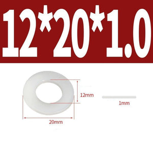 แหวนอีแปะไนลอน M3-M12 (10 ชิ้น) แหวนรองน็อตพลาสติกแข็ง ทนทาน ไม่ใช่ยาง ป้องกันการกัดกร่อน รองรับแรงกด สำหรับงานช่าง