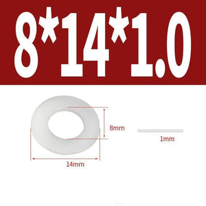 แหวนอีแปะไนลอน M3-M12 (10 ชิ้น) แหวนรองน็อตพลาสติกแข็ง ทนทาน ไม่ใช่ยาง ป้องกันการกัดกร่อน รองรับแรงกด สำหรับงานช่าง