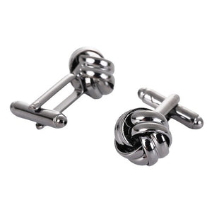 กระดุมข้อมือ กระดุมข้อมือคัฟลิงค์ (Cufflinks) แบบปมเชือก เนื้อโลหะ พร้อมส่ง กระดุมข้อมือโลหะเคลือบผิว