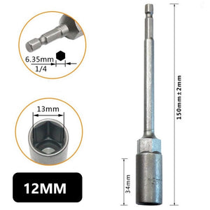 หัวบล็อกแม่เหล็ก (ต่อ 1 ชิ้น) บล็อกขันสกรูปลายสว่าน แบบสวมเร็ว 150mm ใช้งานสะดวก สำหรับงานยิงน็อตและสกรู