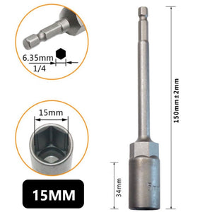 หัวบล็อกแม่เหล็ก (ต่อ 1 ชิ้น) บล็อกขันสกรูปลายสว่าน แบบสวมเร็ว 150mm ใช้งานสะดวก สำหรับงานยิงน็อตและสกรู