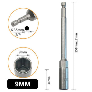 หัวบล็อกแม่เหล็ก (ต่อ 1 ชิ้น) บล็อกขันสกรูปลายสว่าน แบบสวมเร็ว 150mm ใช้งานสะดวก สำหรับงานยิงน็อตและสกรู