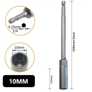 หัวบล็อกแม่เหล็ก (ต่อ 1 ชิ้น) บล็อกขันสกรูปลายสว่าน แบบสวมเร็ว 150mm ใช้งานสะดวก สำหรับงานยิงน็อตและสกรู