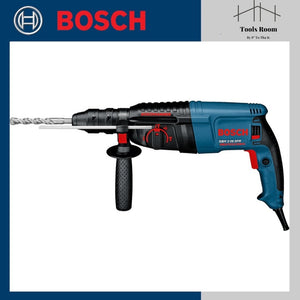 BOSCH GBH2-26DE สว่านโรตารี่ระบบ SDS PLUS ของที่ได้ในชุด กระเป๋าใส่เครื่องมือ ตัวตั้งระยะลึก 210 มม. ด้ามจับเสริม