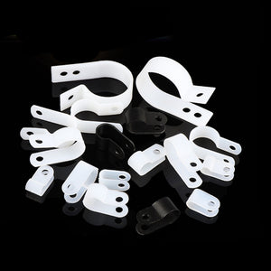 เคเบิ้ลแคลมป์ Cable Clamp 10,50/ชิ้น พลาสติกไนลอน ตัวR,ตัวU จัดเก็บสายไฟ ตัวล็อคสายไฟ กิ๊ปยึดสายไฟ