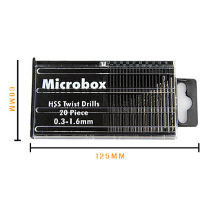 ชุดดอกสว่านขนาดเล็ก ชุดดอกสว่านจิ๋ว HSS ขนาด 0.3-1.6mm 20 ชิ้น สำหรับงานละเอียด งานเจาะขนาดเล็ก ดอกสว่านขนาดเล็ก