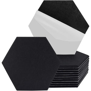 แผ่นกันเสียง แผ่นซับเสียง (ราคาต่อ1ชิ้น) ดูดซับเสียง มีกาวในตัว Acoustic Foam ทรงหกเหลี่ยม 30*26cm สําหรับติดผนัง