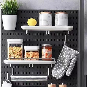 แผ่นวางของติดผนัง กระดานแขวนของ Pegboard แผ่นใหญ่ วางของมากขึ้น ใช้วางของใช้ ตกแต่งผนังได้