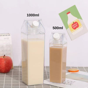 ขวดใส่เครื่องดื่ม ขวดพลาสติกใส่น้ำดื่ม ทรงกล่องนม ขนาด500ml./1000ml. ขวดน้ำทรงสี่เหลี่ยม แบบใส💗สอบถามรายละเอียดเพิ่มเติม