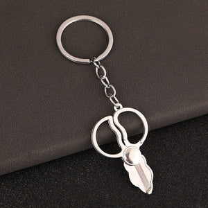 พวงกุญแจผู้ชายแบบพกพา Mini Utility กระเป๋ากระเป๋ารถกุญแจแหวน Clasp ไม้บรรทัดค้อนประแจกรรไกรขวานเลื่อย Vernier