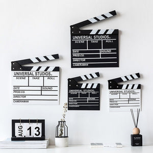 กระดานสเลทคัทฉากภาพยนตร์ กระดานสเลท สเลทคัทฉาก สำหรับถ่ายหนัง Movie Slate Film ตกแต่งบ้านสไตล์เรโทรมินิมอล