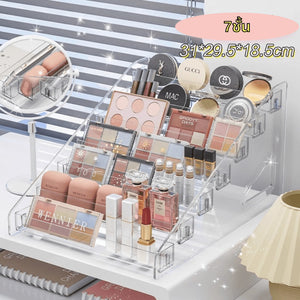 ชั้นวางเครื่องสำอางอะคริลิค 3/4/5/6/7 ชั้น สำหรับใส่เครื่องสำอางและวางโมเดลสินค้า แข็งแรง ทนทาน จัดระเบียบได้ดี