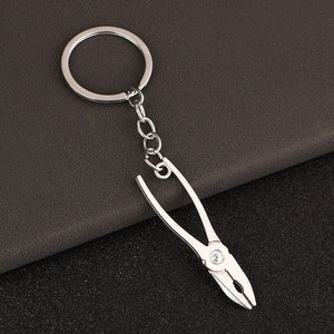 พวงกุญแจผู้ชายแบบพกพา Mini Utility กระเป๋ากระเป๋ารถกุญแจแหวน Clasp ไม้บรรทัดค้อนประแจกรรไกรขวานเลื่อย Vernier