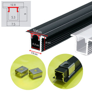รางอลูมิเนียมสำหรับ LED รางอลูมิเนียม อลูมิเนียมเชิงเส้นแถบแสงแข็ง ช่องกระจายแสง LED โปรไฟล์อลูมิเนียม
