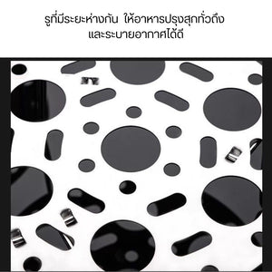 ตะแกรงรองนึ่ง ทำจากวัสดุสแตนเลสเกรดอาหารชั้นวางหม้อหุงข้าวสำหรับงานหนักจะใช้งานได้ยาวนาน เข้ากันได้ดีกับหม้อกระทะอื่นๆ