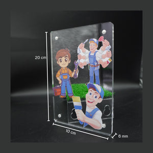 กรอบรูปโมเดิร์น (หนา 6mm.) กรอบรูปอะคริลิค กรอบรูปสไตล์เกาหลี กรอบตกแต่งบ้าน