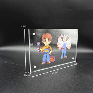 กรอบรูปโมเดิร์น (หนา 6mm.) กรอบรูปอะคริลิค กรอบรูปสไตล์เกาหลี กรอบตกแต่งบ้าน