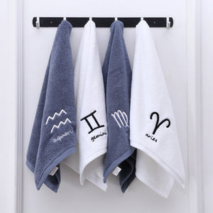ผ้าขนหนู ผ้าเช็ดหน้า 12ราศี cotton ประจำราศีสิริมงคล ผ้าเช็ดผม Zodiac ขนาด 35 x 75 cm