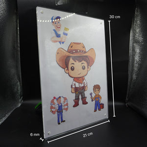 กรอบรูปโมเดิร์น (หนา 6mm.) กรอบรูปอะคริลิค กรอบรูปสไตล์เกาหลี กรอบตกแต่งบ้าน