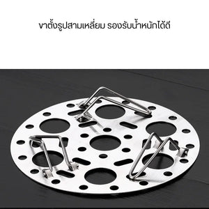 ตะแกรงรองนึ่ง ทำจากวัสดุสแตนเลสเกรดอาหารชั้นวางหม้อหุงข้าวสำหรับงานหนักจะใช้งานได้ยาวนาน เข้ากันได้ดีกับหม้อกระทะอื่นๆ