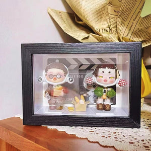 กล่องไม้ สามมิติ สําหรับโชว์โมเดลตุ๊กตา ฟิกเกอร์ diy กรอบรูปป๊อปมาร์ท สําหรับตกแต่งบ้าน