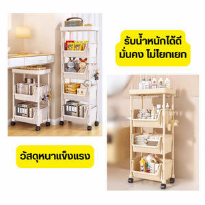 ชั้นวางจัดเก็บสิ่งของ ชั้นวางเข็นได้ ชั้นวางรถเข็นหมุนได้ ทนทานสำหรับห้องน้ำ ห้องครัว โรงรถ ห้องนอน อื่นๆ
