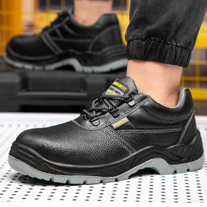 รองเท้าเซฟตี้ (Safety Shoes) หัวเหล็ก กันกระแทก กันลื่น หนัง PU ทนทาน ใส่ทำงานไซต์ก่อสร้าง งานช่าง