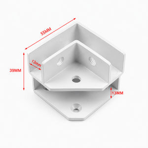 คลิปหนีบกระจกอลูมิเนียม แคลมป์ยึดกระจก Glass Clamp ตัว L ตัว T ตัว X สำหรับกระจกกั้นห้อง ชั้นวางกระจก ตู้โชว์ แข็งแรง