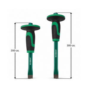 สิ่วสกัดปูน เหล็กสกัดคอนกรีต Masonry Chisel เหล็ก 40Cr ด้ามหุ้มยางกันลื่น พร้อมแผ่นกันมือ ใช้สกัดปูน อิฐ หิน