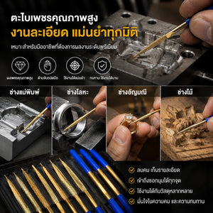 ตะไบเคลือบไทเทเนียม ตะไบเหล็ก ตะไบงานช่าง สำหรับลับคม ขัดแต่ง เจียรแต่งผิวโลหะ งานไม้ งาน DIY