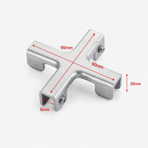 คลิปหนีบกระจกอลูมิเนียม แคลมป์ยึดกระจก Glass Clamp ตัว L ตัว T ตัว X สำหรับกระจกกั้นห้อง ชั้นวางกระจก ตู้โชว์ แข็งแรง