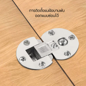 บานพับประตูตู้เสื้อผ้า บานพับถ้วยแบบฝังไซน์ฝังเข้าไปในบานประตูและโครงตู้ ทำให้มองไม่เห็นบานพับจากภายนอก