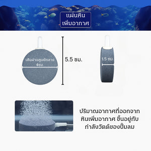 หัวทรายออกซิเจนตู้ปลา หินเพิ่มอากาศ ปล่อยฟองละเอียด น้ำใสสะอาด ปลาสุขภาพดี อุปกรณ์เลี้ยงปลาในตู้และบ่อปลา