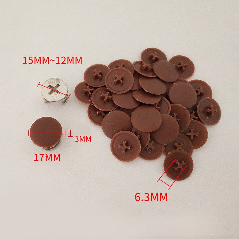 หัวปิดน็อต(1ชุด 100ชิ้น) dia 17mm. ฝาปิดรูพลาสติกฝาปิดรูท่อปลั๊ก ปิดรูปลั๊กสกรูฝาปิดรูตกแต่งเฟอร์นิเจอร์