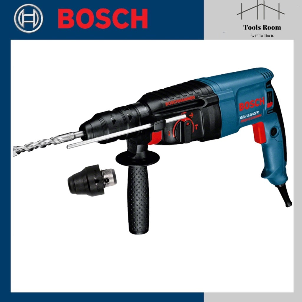 Bosch สว่านระบบลูกสูบ GBH2-26DFR เปลี่ยนหัวได้ สว่านโรตารี่ 2-26 มิล 2000W พร้อมอุปกรณ์+Bosch