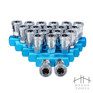 ข้อต่อลม ข้อต่อคอปเปอร์ ข้อต่อสวมเร็ว Quick Copper Multi Socket แบบฐานตรง แบบฐานกลม 2ทาง 3ทาง 2 3 4 5 หัว คอปเปอร์