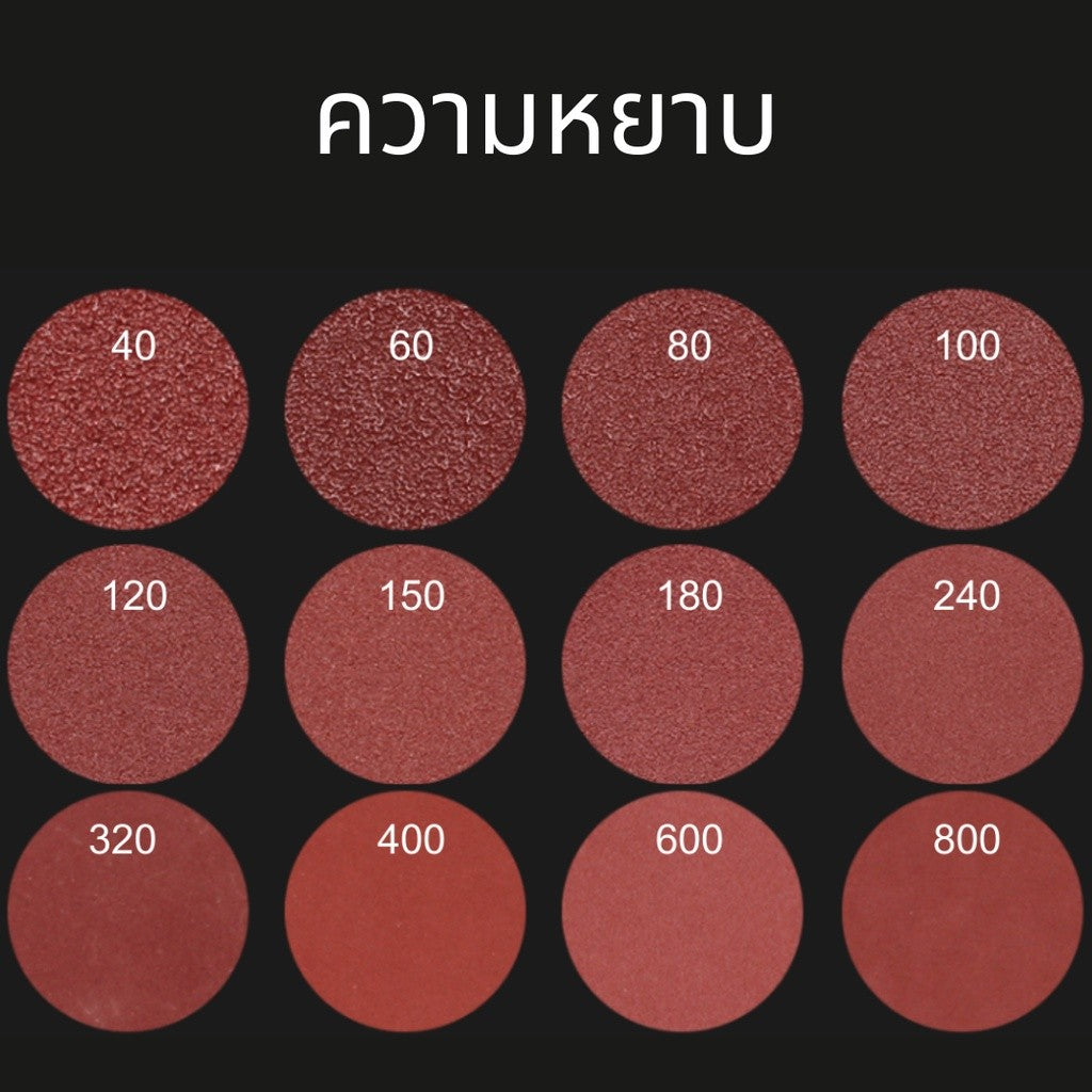 กระดาษทรายตีนตุ๊กแก กระดาษาทรายด้านหลังแปะได้ แพคละ10แผ่น กระดาษทรายขัด กระดาษทรายกลม ใช้คู่กับสว่าน หยาบน้อยหยาบมาก