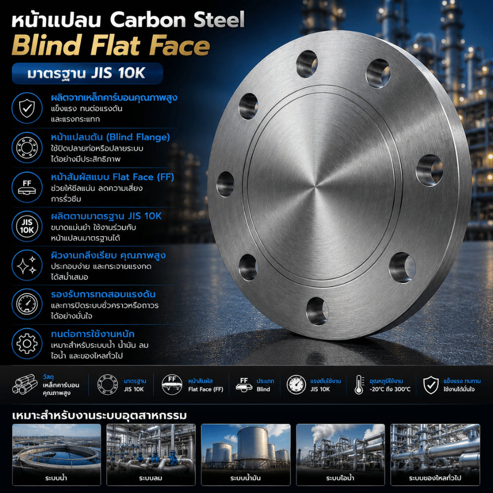 หน้าแปลน Carbon Steel Blind  Flat Face มาตรฐาน JIS 10K