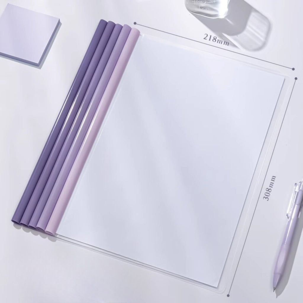 สันรูดพลาสติก ปกรายงาน A4 สันรูด+ปก 1-60แผ่น สีพาสเทล ปกใส สันพลาสติก ปกโครงงาน
