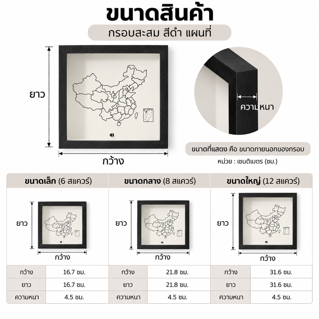กรอบสะสมตั๋วที่ระลึก กรอบเก็บบัตรคอนเสิร์ต Shadow Box กรอบใส่บัตรเดินทาง ของสะสมติดผนัง ตกแต่งบ้านสไตล์มินิมอล