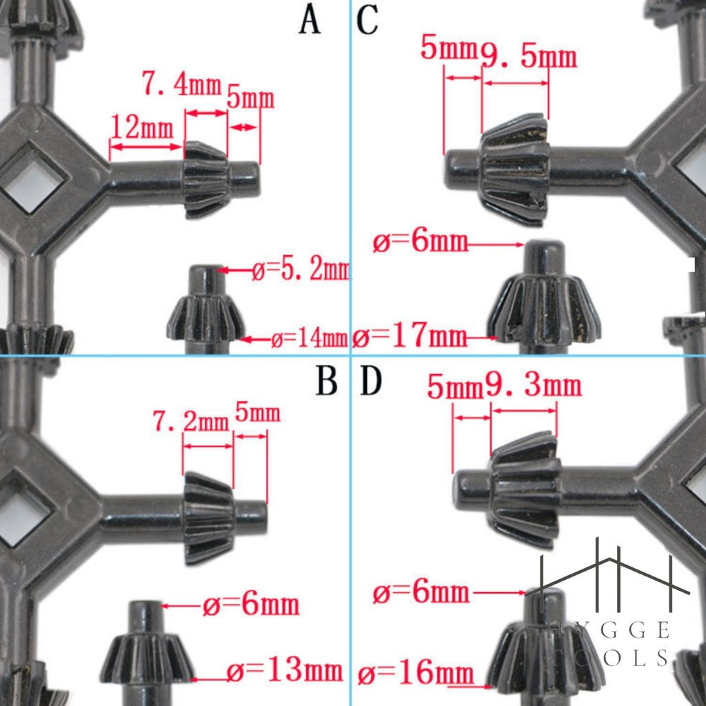 กุญแจจำปาไขหัวสว่าน 4 in 1 อุปกรณ์จับดอกสว่าน Drill Chuck Key