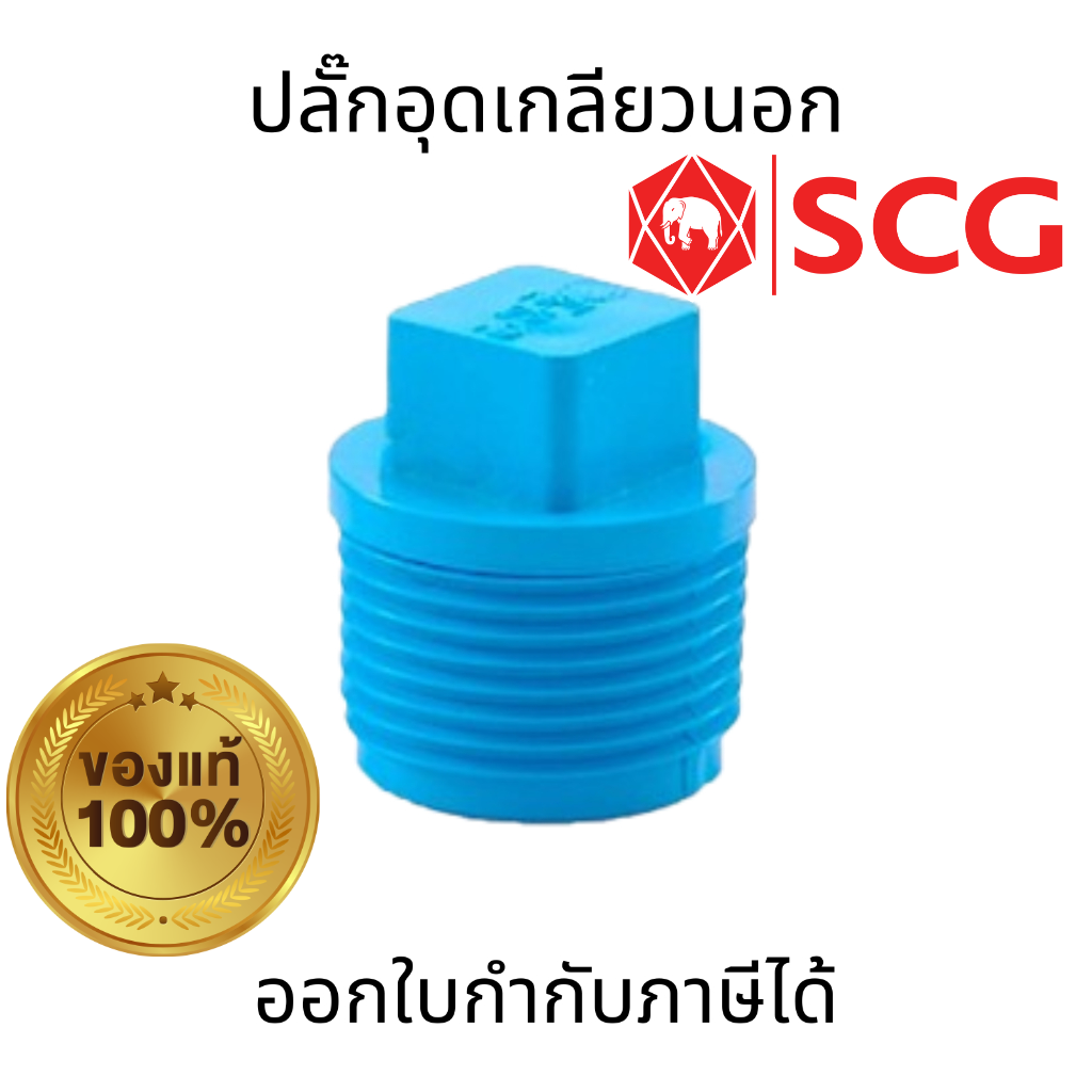 SCG ปลั๊กอุดเกลียวนอก PVC ขนาด 1/2", 3/4", 1" สำหรับอุดปลายท่อประปา งานอเนกประสงค์